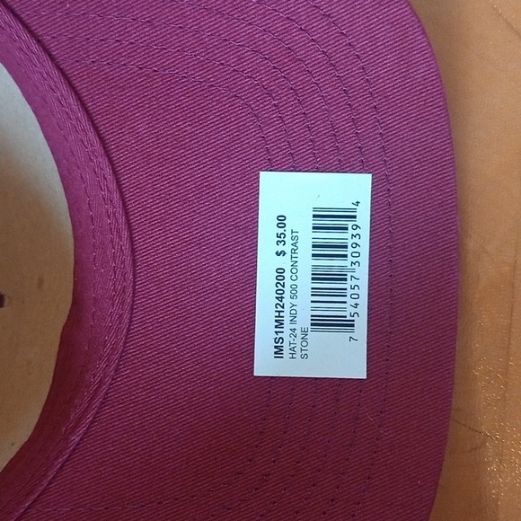 New Indy 500 108th Gainbridge 100% Cotton Trucker Cap Contrast Maroon & Stone - Picture 4 of 5